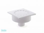 Сливной трап вертикальный D 50 с сухим затвором, решетка пласт. 150х150 мм, белый РосТурПласт (Трап пластиковый сухой затвор 50 вер.)