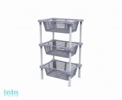 Этажерка с корзинками "Krita" 3-х секционная, сиреневый туман, BEROSSI (Изделие из пластмассы. Размер 441 х 301 х 680  мм)