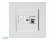 Розетка телефонная 1хRJ12 (скрытая, RJ12) белая, RITA, MUTLUSAN