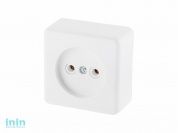 Розетка 1-ая (открытая, б/з) белая, Эконом, Юпитер (РА16-019) (ЮПИТЕР)