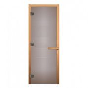 Дверь для бани стеклянная 1900х700 ( 3 петли 716, 8мм, коробка осина) сатин матовый