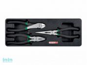 Набор-сет плоскогубцы, тонкогубцы, бокорезы 3пр. 136х364мм TOPTUL (GВAT0304)