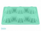 Форма для выпечки, силиконовая, прямоугольная на 6 кексов, 25.5 х 18 х 3 см, бирюзов, PERFECTO LINEA