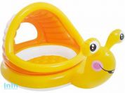 Надувной детский бассейн с навесом Ленивая улитка, 145х102х74 см, INTEX (для детей от 1 до 3 лет)
