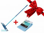 Швабра для пола с насадкой из микрофибры, Румба + Салфетка из микрофибры Чистое окно (45-350110) (Промо) (PERFECTO LINEA)