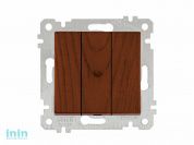 Выключатель 3-клав. (скрытый, без рамки, пруж. зажим) орех, RITA, MUTLUSAN (10 A, 250 V, IP 20)