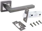 Комплект ручка и защелка АЛЛЮР АРТ "ВЕНСАН" MBN+L45-8 MBN (2640/S45) графит (20) (компл)