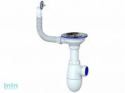 Сифон для кухни с чашкой D112, с круглым переливом, Unicorn (Сифон с большой горловиной)