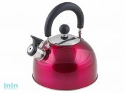 Чайник со свистком, нержавеющая сталь, 2.15 л, серия Holiday, вишневый металлик, PERFECTO LINEA (диаметр 19 см, высота 16 см, общий объем изделия 2,5л