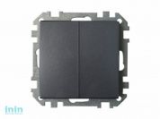 Выключатель 2 клав. (cкрытый, 10А) графит, Стиль, Bylectrica (Выключатель двухклавишный скрытой установки)