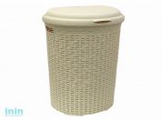 Корзина для белья РОТАНГ 50л (белый) (IDEA)