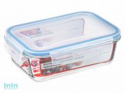 Контейнер из жаропрочного стекла, 0,8 л, прямоугольный, с пластиковой крышкой, PERFECTO LINEA (190х133х66 мм)