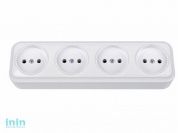 Розетка 4-ая (открытая, б/з) белая, Вариант, Bylectrica (Розетка штепсельная четырехместная для открытой установки Гарантийный срок:24 месяца)