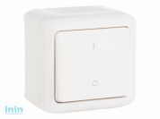 Выключатель 1 клав. двухполюсный, IP44, белый, Quteo, Legrand