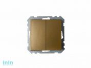 Выключатель 2 клав. (cкрытый, 10А) бронза, Стиль, Bylectrica (Выключатель двухклавишный скрытой установки бронза Гарантийный срок:24 месяца)