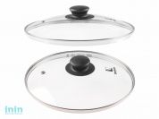 Крышка стеклянная, 260 мм, с металлическим ободом, круглая, PERFECTO LINEA (Стеклянная крышка на сковороду диаметром 26 см с паровыпуском изготовлена