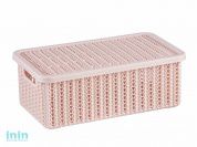 Ящик для хранения с крышкой ВЯЗАНИЕ 95x150x270мм (чайная роза) (IDEA)