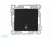 Выключатель проходной 1-клав. (скрытый, без рамки, винт. зажим) черный, RITA, MUTLUSAN (10 A, 250 V, IP 20)