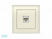 Розетка 1-ая компьютерная (скрытая) слоновая кость, Бриллиант, UNIVersal