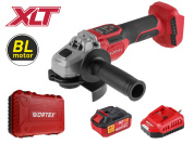 Аккум. углошлифмашина WORTEX CAG 1812-2 SE в чем. XLT SET БЕСЩЕТ., 18 В, 125 мм, 3000-8500 об/мин (бесщ. двиг., 6ти ступ. рег. об., вкл/выкл на панели, 3000-8500 об/мин; Anti-Kickback; Drop-Stop)