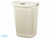 Корзина для белья ВЯЗАНИЕ 55л (белый) (IDEA)