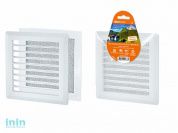 Решетка вентиляционная разъемная с москитной сеткой, прямые жалюзи, 175х175 TDM