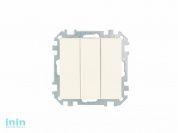 Выключатель 3 клав. (cкрытый, 10А) бежевый, Стиль, BYLECTRICA (Выключатель трехклавишный скрытой установки Гарантийный срок:24 месяца)