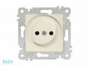 Розетка 1-ая (скрытая, без рамки, б/з) кремовая, RITA, MUTLUSAN (16 A, 250 V, IP 20)