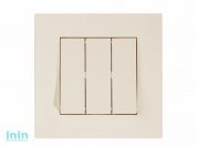 Выключатель 3-клав. (скрытый, винт. зажим) кремовый, RITA, MUTLUSAN (10 A, 250 V, IP 20)