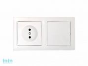 Блок выкл. 1 клав. + розетка (скрытая, б/з) белая, Стиль, Bylectrica (Блок выключатель одноклавишный + розетка скрытой установки Гарантийный срок:24 м