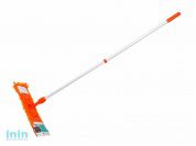 Швабра для пола с насадкой из шенилла, оранжевая, PERFECTO LINEA (Телескопическая рукоятка 67-120 см)