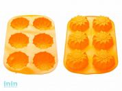 Форма для выпечки, силиконовая, прямоугольная на 6 кексов, 27.5 х 18 х 3 см, оранж., PERFECTO LINEA