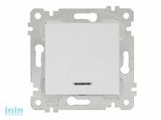 Выключатель 1-клав. (с подсветкой, скрытый, без рамки, винт. зажим) белый, RITA, MUTLUSAN (10 A, 250 V, IP 20)