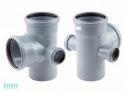 Крестовина двухплоскостная для внутренней канализации 110/110х87,5/50/50 РосТурПласт (Пятерник двухплоскостной для внутренней канализации 110х110х87,5