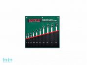 Набор ключей накидн. 75° 10 шт. в сумке (цвет:зелёный) TOPTUL (GRAI1001)