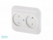 Розетка 2-ая (скрытая, б/з) белая, Эконом, Юпитер (РC16-007) (ЮПИТЕР)