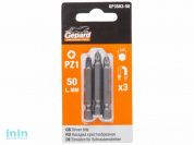 Насадка крестообразная PZ1 50мм  3шт GEPARD (GP3503-50) (бита Pozidrive позидрив сталь S2 магнитная)