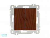 Выключатель 2-клав. (скрытый, без рамки, винт. зажим) орех, RITA, MUTLUSAN (10 A, 250 V, IP 20)
