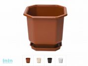 Кашпо с поддоном 16х16х14 cм, DRINA (цвета в ассортименте)