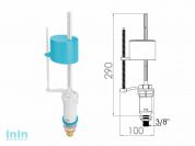 Поплавочный клапан нижней подачи воды, 3/8 - 1/2, лат. резьба, NOVA