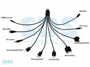 USB кабель 10 в 1 microUSB/miniUSB/30 pin/LG Chocolate/Samsung/SonyEricsson/DC 3.5/DC 4.0/Nokia (REXANT)