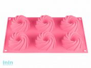 Форма для выпечки, силиконовая, прямоугольная на 6 кексов, 29.2 х 17.3 х 3.5 см, роз.,PERFECTO LINEA