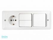 Блок выкл. 3 клав. + розетка (скрытая, с/з) белая, Паритет, BYLECTRICA (Гарантийный срок:24 месяца)