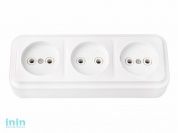 Розетка 3-ая (открытая, б/з) белая, Пралеска, Bylectrica (Гарантийный срок:24 месяца)
