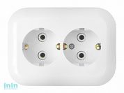 Розетка 2-ая (скрытая, с/з) белая, Гармония, Bylectrica (Розетка штепсельная двухместная скрытой установки, без шторки Гарантийный срок:24 месяца)