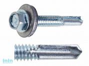 Саморез кровельный 5.5х51 мм цинк, шайба с прокл., PT5 (40 шт в пласт. конт.) STARFIX (увеличенное сверло)