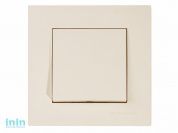 Выключатель 1-клав. (скрытый, пруж.зажим) кремовый, RITA, MUTLUSAN (10 A, 250 V, IP 20)