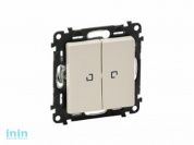 Выключатель 2 клав. с подсветкой (cкрытый) слоновая кость, Valena Life, Legrand