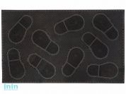 Коврик придверный 75х45 см, черный, "Следы", TM YPgroup (Размер 75х45 см. Материал: вулканизированная непористая резина.)