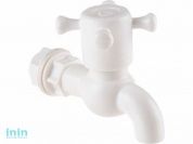 Кран пластиковый, водоразборный для рукомойников с резбой и штуцером (Симтек)